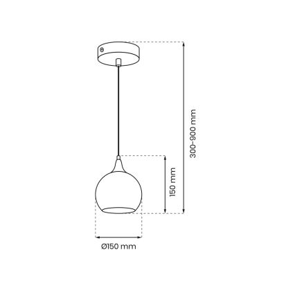Lámpara colgante MONTE 1xE27/60W/230V diá. 15 cm cromo mate