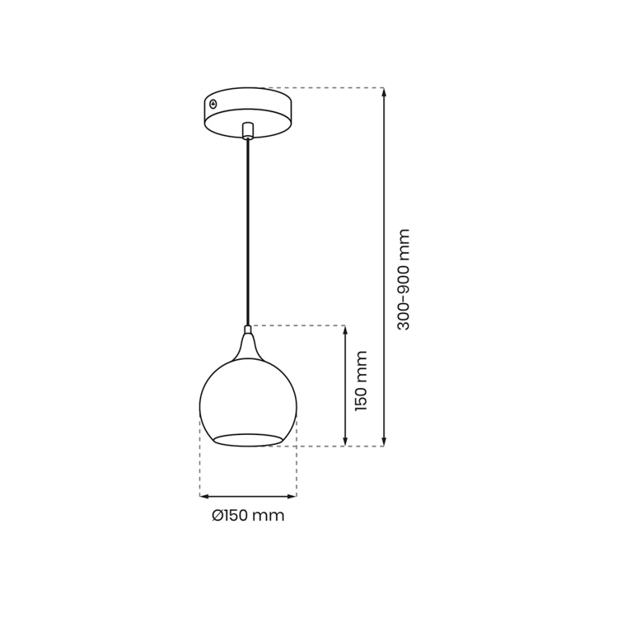 Lámpara colgante MONTE 1xE27/60W/230V diá. 15 cm cromo mate