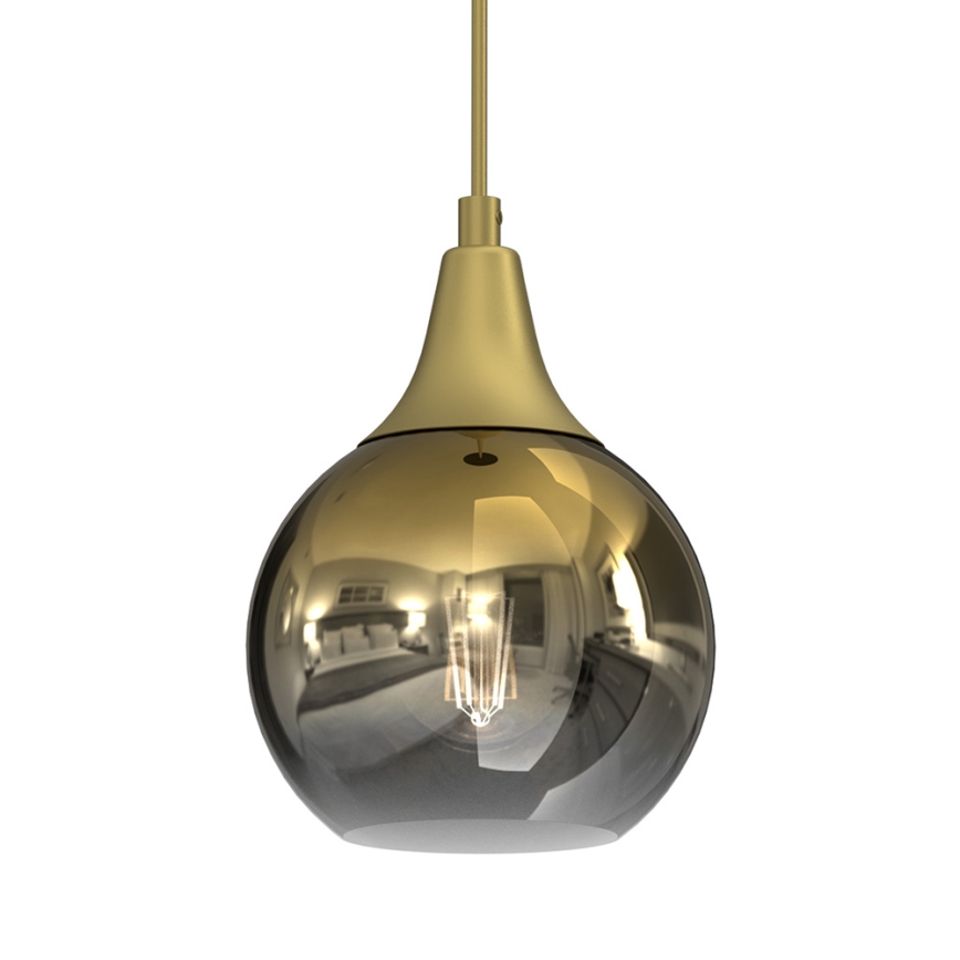 Lámpara colgante MONTE 1xE27/60W/230V diá. 15 cm dorado