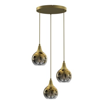 Lámpara colgante MONTE 3xE27/60W/230V dorado