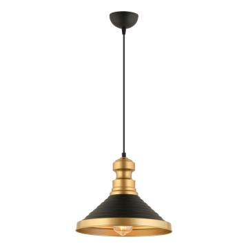 Lámpara colgante MONZA 1xE27/40W/230V, 30 cm negra/dorada