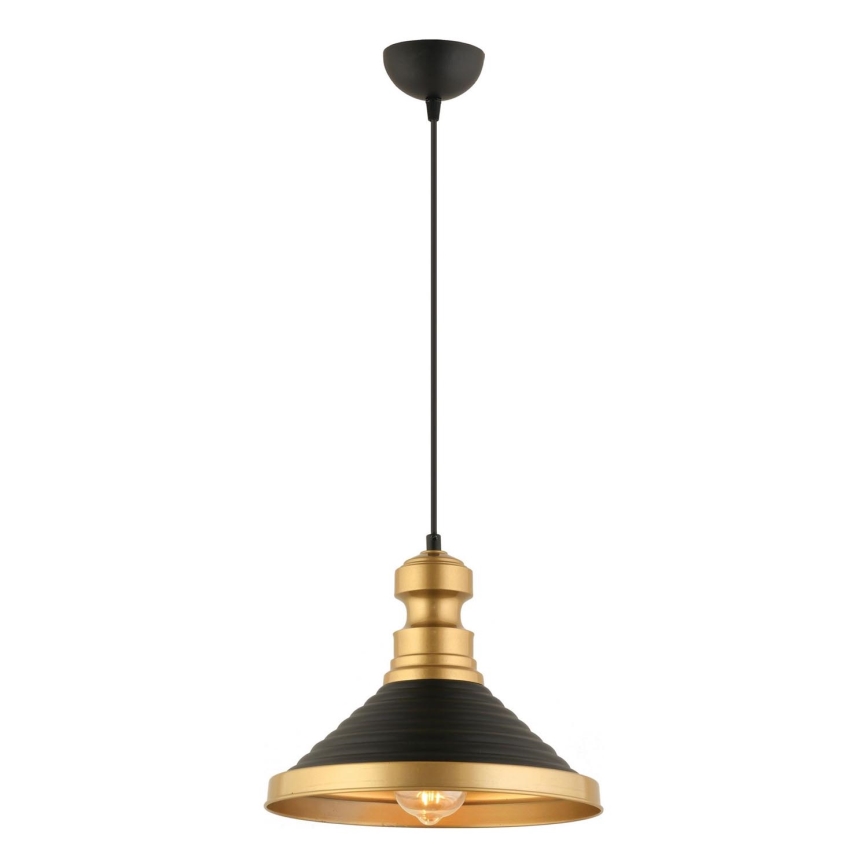 Lámpara colgante MONZA 1xE27/40W/230V, 30 cm negra/dorada