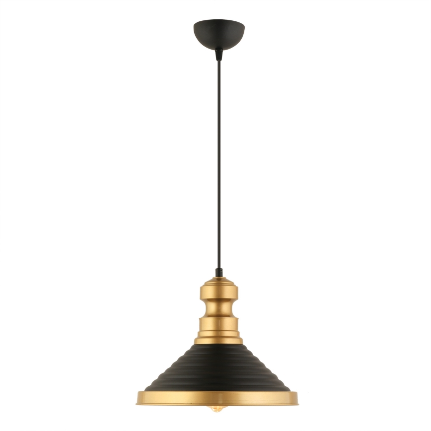 Lámpara colgante MONZA 1xE27/40W/230V, 30 cm negra/dorada