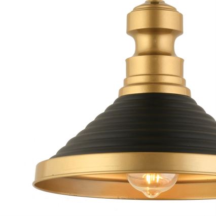 Lámpara colgante MONZA 1xE27/40W/230V, 30 cm negra/dorada