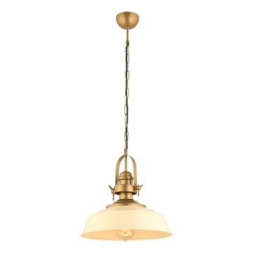 Lámpara colgante MONZA 1xE27/40W/230V de 35 cm en color crema/bronce