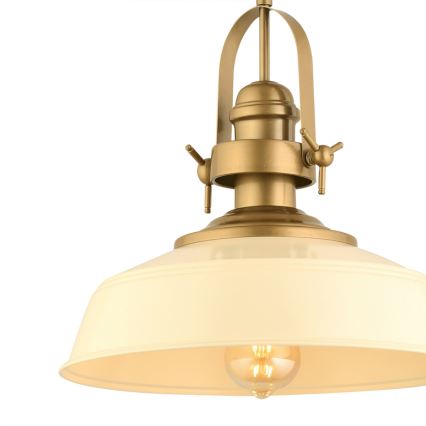 Lámpara colgante MONZA 1xE27/40W/230V de 35 cm en color crema/bronce