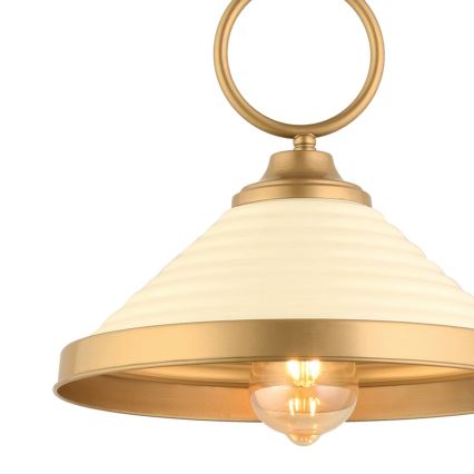 Lámpara colgante MONZA 1xE27/40W/230V diámetro 30 cm crema/bronce