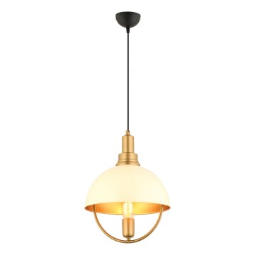 Lámpara colgante MONZA 1xE27/40W/230V diámetro 30 cm crema/oro