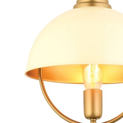 Lámpara colgante MONZA 1xE27/40W/230V diámetro 30 cm crema/oro