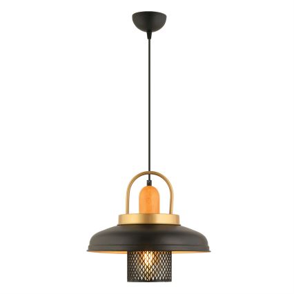 Lámpara colgante MONZA 1xE27/40W/230V diámetro 32 cm negro/dorado
