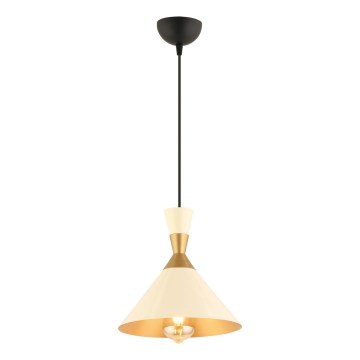 Lámpara colgante MONZA 1xE27/40W/230V Ø 25 cm crema/dorada