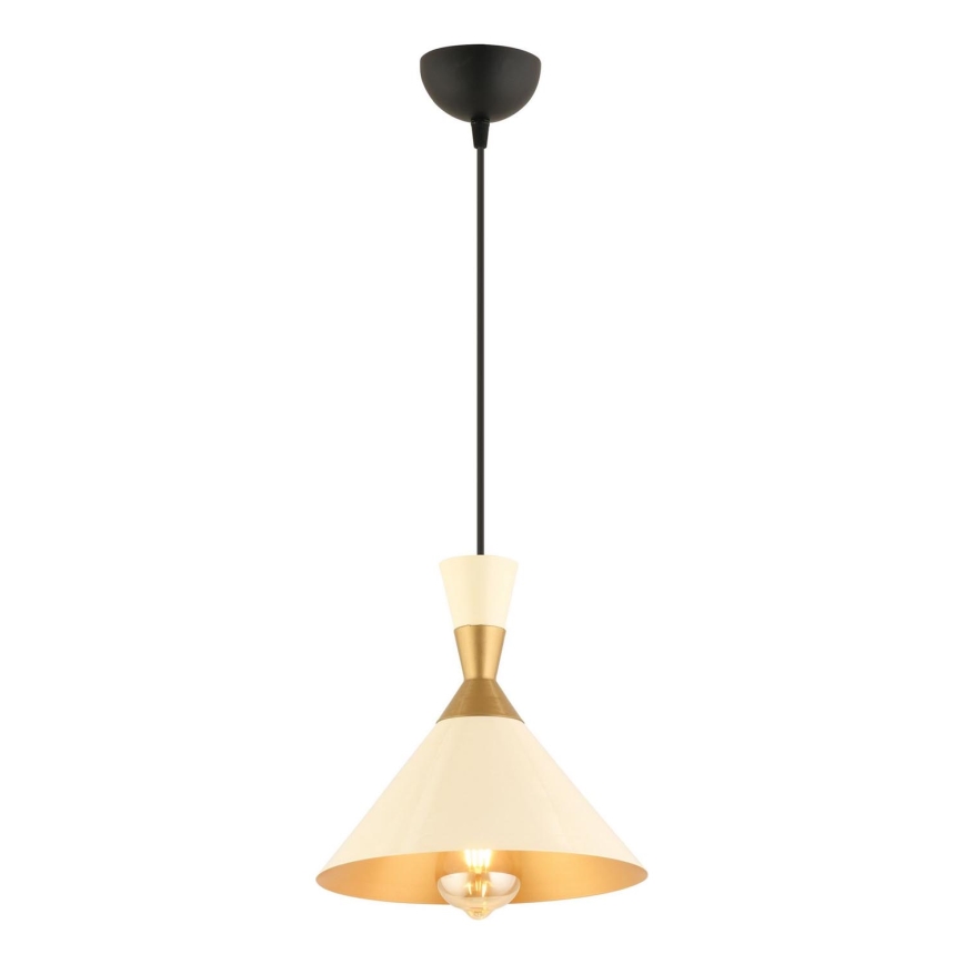 Lámpara colgante MONZA 1xE27/40W/230V Ø 25 cm crema/dorada