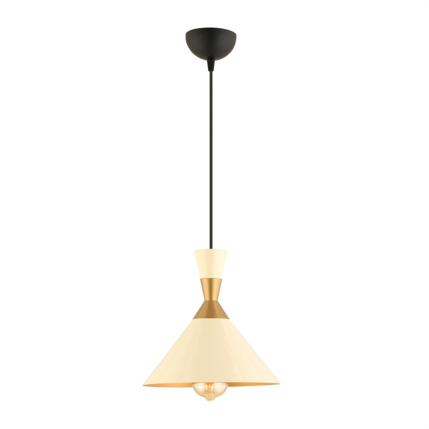 Lámpara colgante MONZA 1xE27/40W/230V Ø 25 cm crema/dorada
