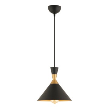 Lámpara colgante MONZA 1xE27/40W/230V Ø 25 cm negro/dorado