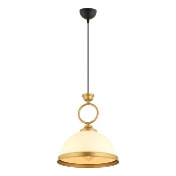 Lámpara colgante MONZA 1xE27/40W/230V Ø 26 cm crema/bronce
