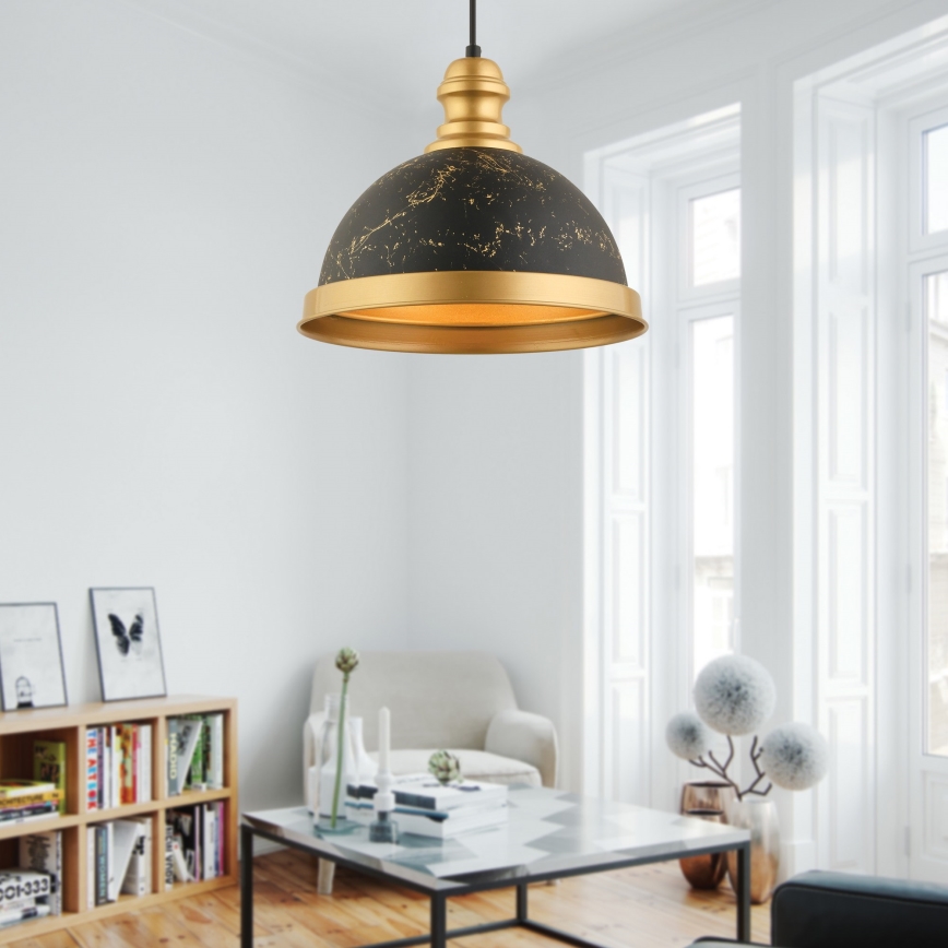 Lámpara colgante MONZA 1xE27/40W/230V Ø 29 cm negra/bronce