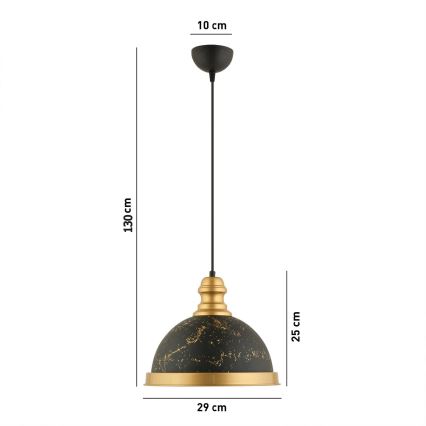 Lámpara colgante MONZA 1xE27/40W/230V Ø 29 cm negra/bronce