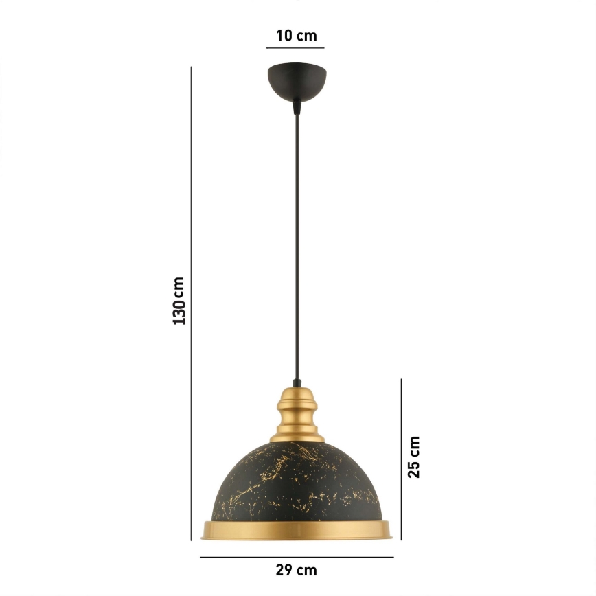 Lámpara colgante MONZA 1xE27/40W/230V Ø 29 cm negra/bronce