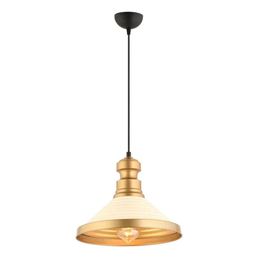 Lámpara colgante MONZA 1xE27/40W/230V Ø 30 cm crema/oro
