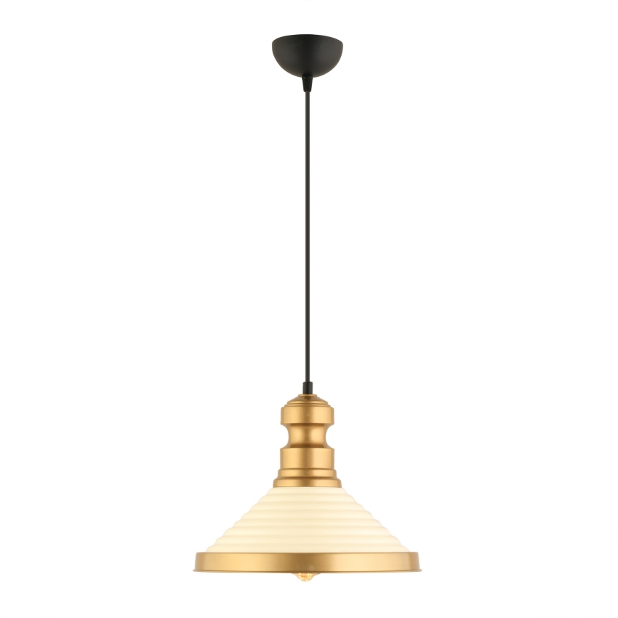 Lámpara colgante MONZA 1xE27/40W/230V Ø 30 cm crema/oro