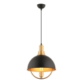 Lámpara colgante MONZA 1xE27/40W/230V Ø 30 cm negro/dorado