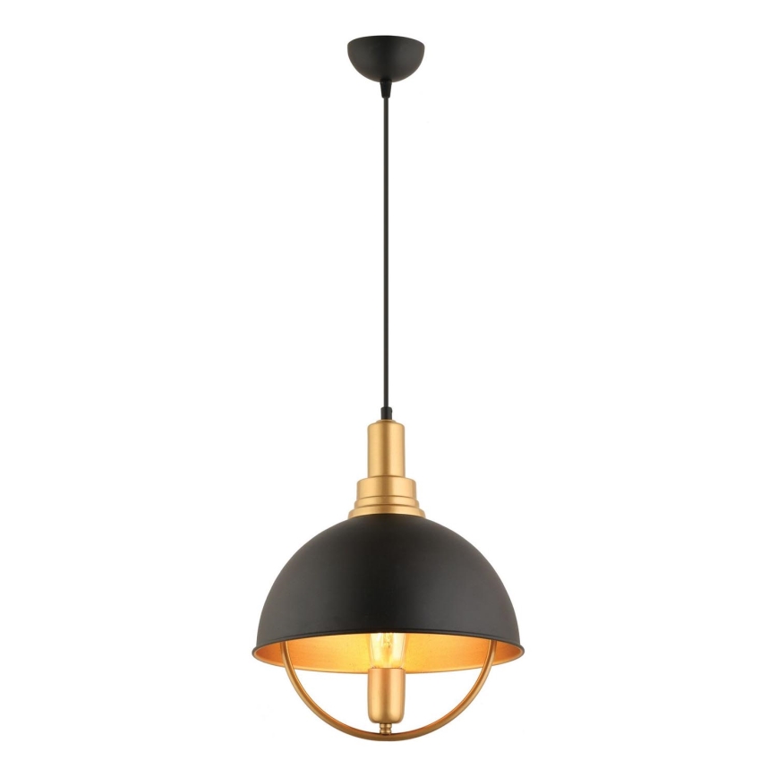 Lámpara colgante MONZA 1xE27/40W/230V Ø 30 cm negro/dorado