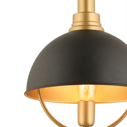 Lámpara colgante MONZA 1xE27/40W/230V Ø 30 cm negro/dorado