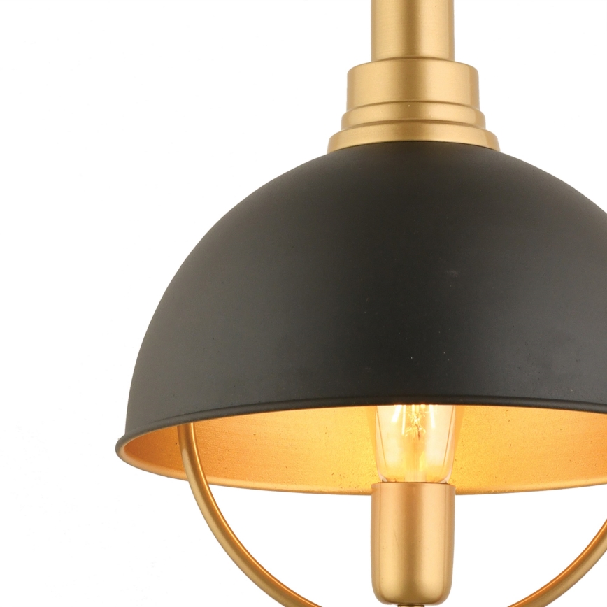 Lámpara colgante MONZA 1xE27/40W/230V Ø 30 cm negro/dorado