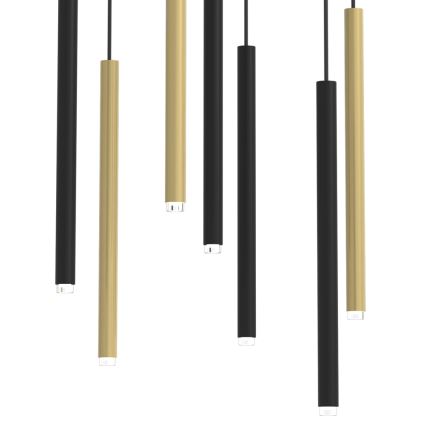 Lámpara colgante MONZA 7xG9/8W/230V negro/dorado