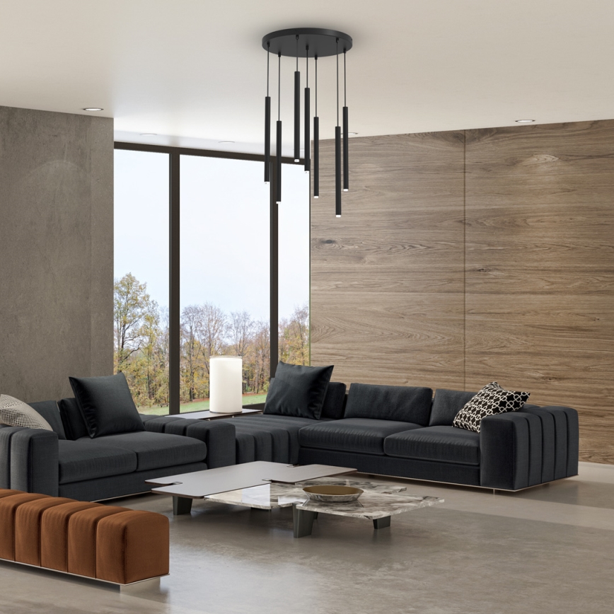 Lámpara colgante MONZA 7xG9/8W/230V negro