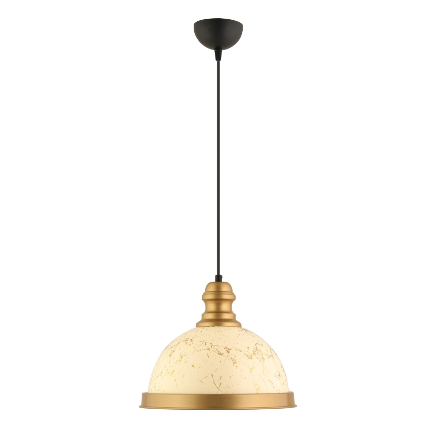Lámpara colgante MONZA con cable 1xE27/40W/230V Ø 29 cm crema/bronce