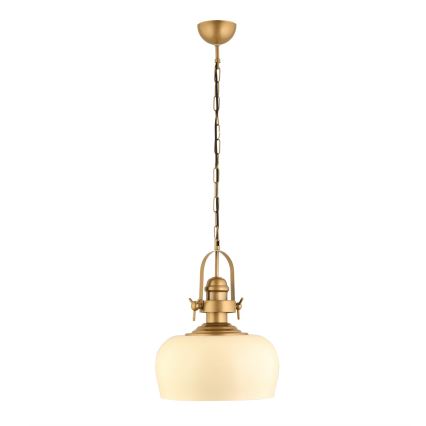 Lámpara colgante MONZA, con cable, 1xE27/40W/230V, Ø 30 cm, crema/bronce