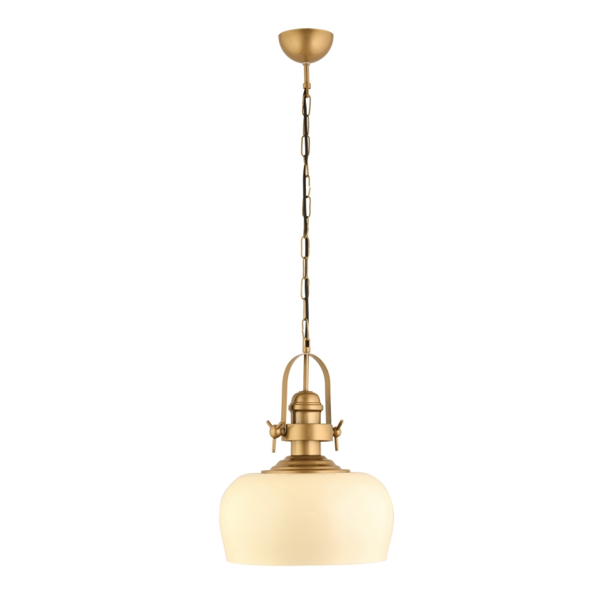Lámpara colgante MONZA, con cable, 1xE27/40W/230V, Ø 30 cm, crema/bronce