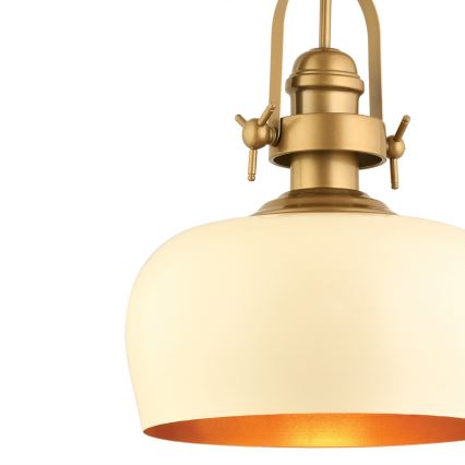 Lámpara colgante MONZA, con cable, 1xE27/40W/230V, Ø 30 cm, crema/bronce
