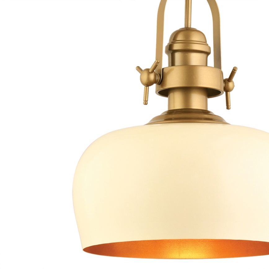 Lámpara colgante MONZA, con cable, 1xE27/40W/230V, Ø 30 cm, crema/bronce