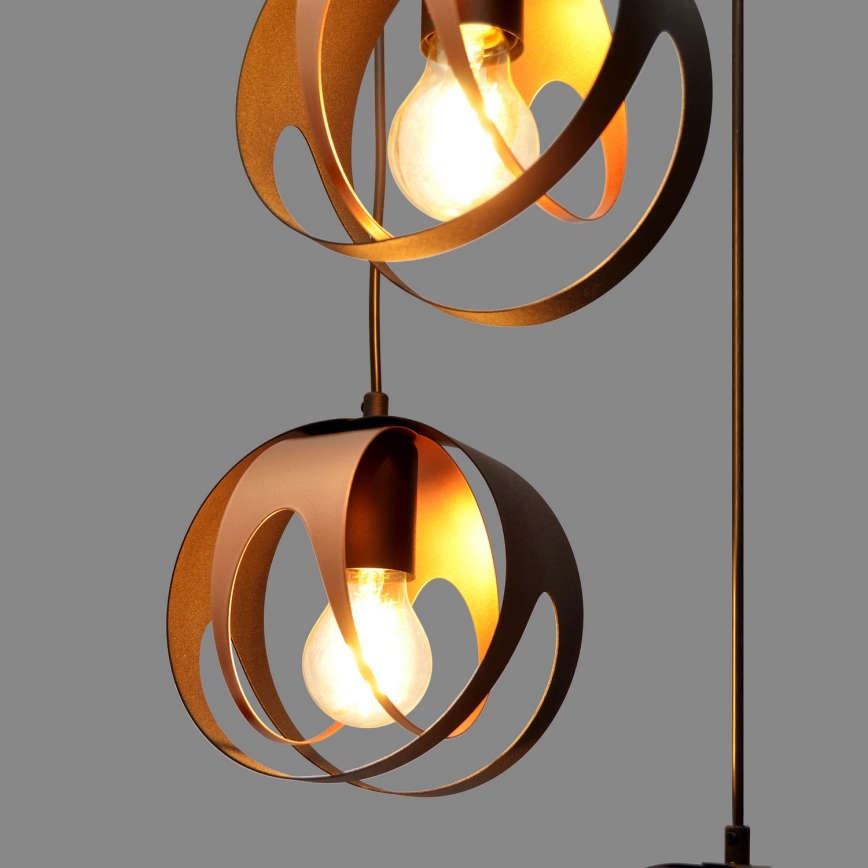 Lámpara colgante MOONLIGHT 4xE27/15W/230V negro/cobre