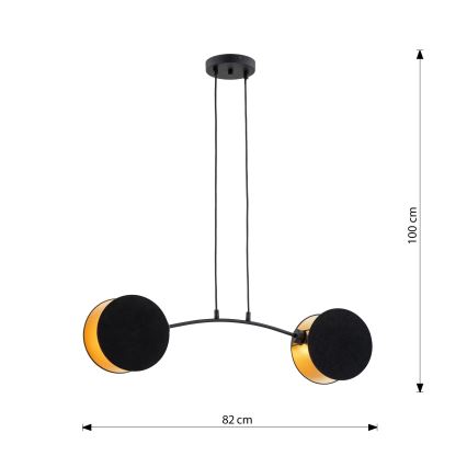 Lámpara colgante MOTIF 2xE27/15W/230V negro