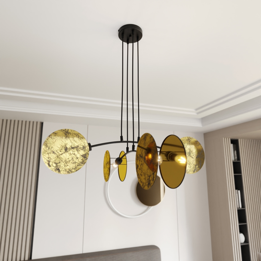 Lámpara colgante MOTIF 4xE27/15W/230V dorado
