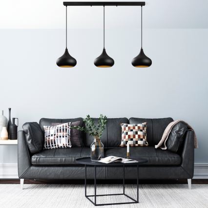 Lámpara colgante MUBA 3xE27/40W/230V negra