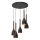 Lámpara colgante MUZA 5xE27/15W/230V negro/marrón/cobre/haya