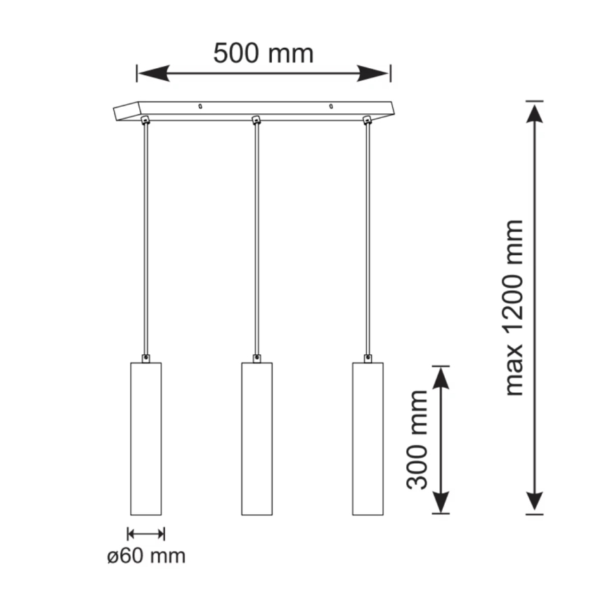 Lámpara colgante NAPOLI 3xGU10/8W/230V