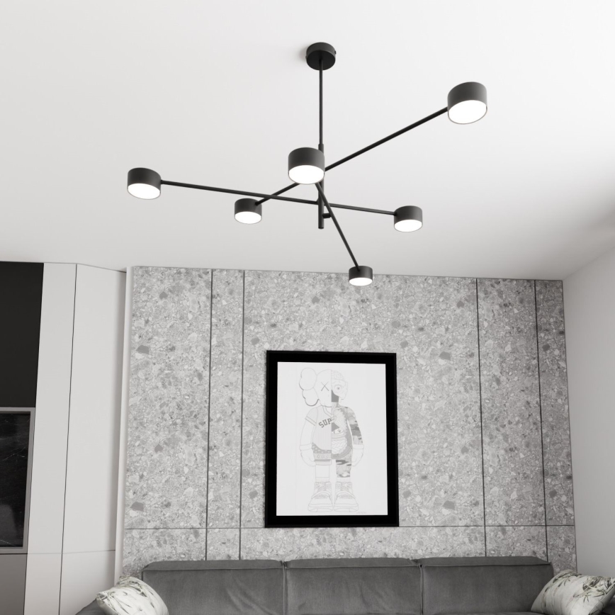 Lámpara colgante NATSU 6xGX53/12W/230V negro
