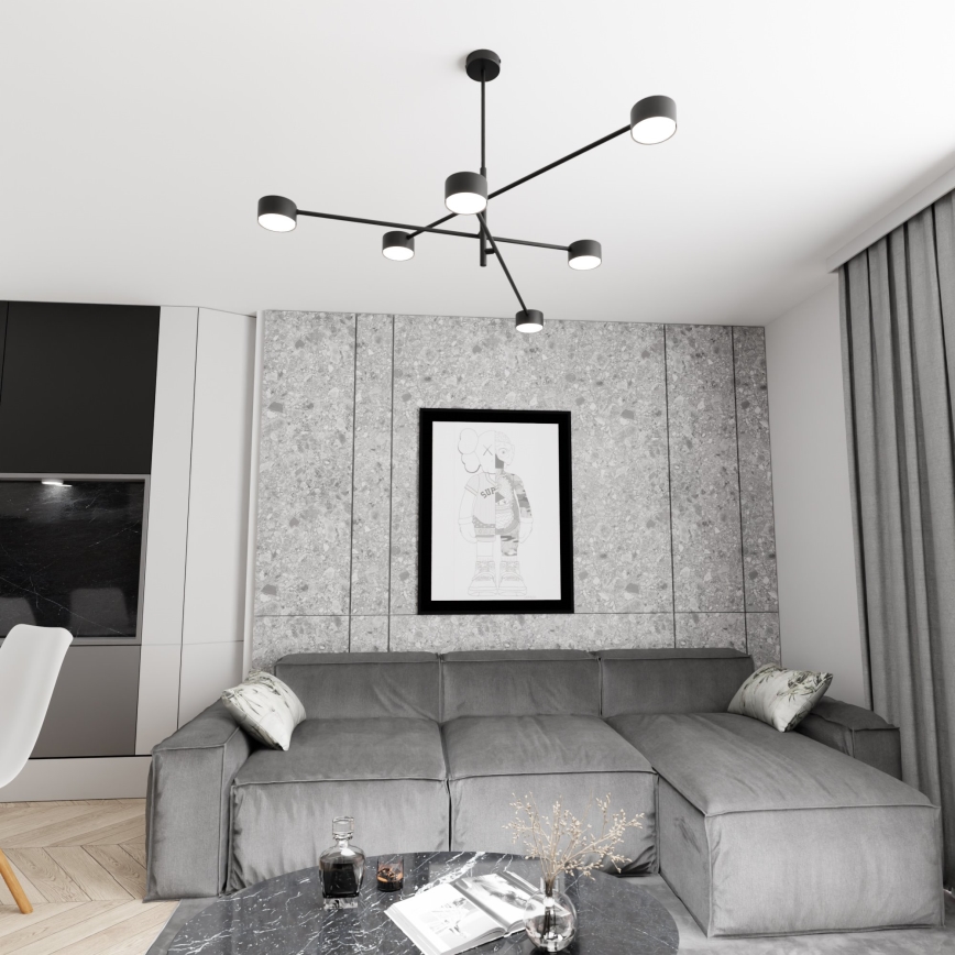 Lámpara colgante NATSU 6xGX53/12W/230V negro