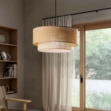 Lámpara colgante NATURA 1xE27/40W/230V marrón