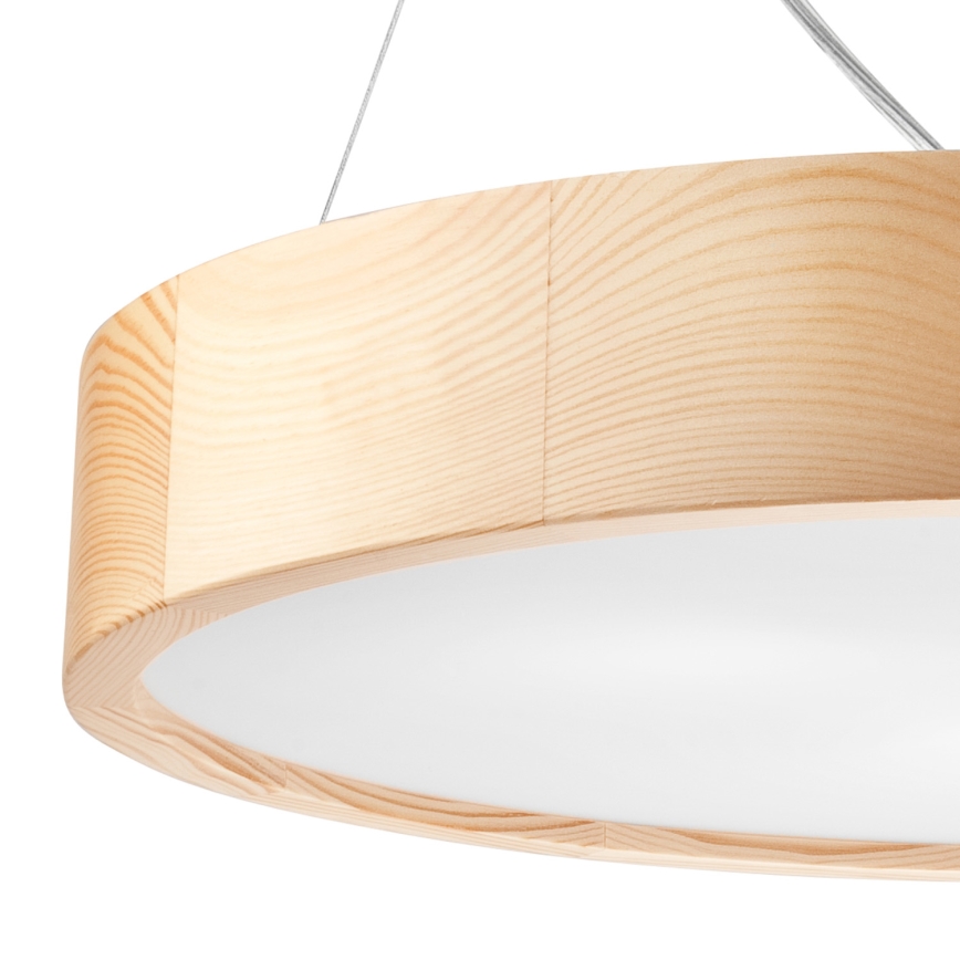 Lámpara colgante con cable NATURAL 3xE27/60W/230V Ø 47 cm pino