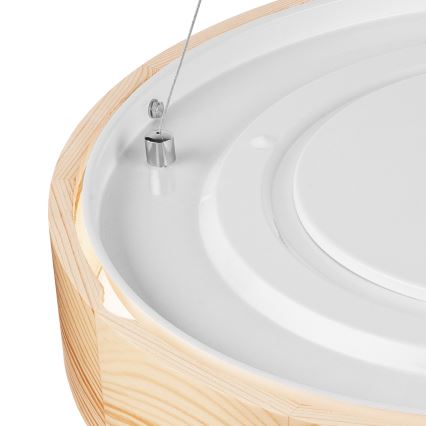 Lámpara colgante con cable NATURAL 3xE27/60W/230V Ø 47 cm pino