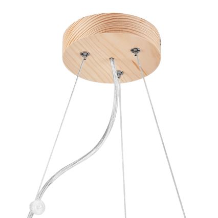 Lámpara colgante con cable NATURAL 3xE27/60W/230V Ø 47 cm pino