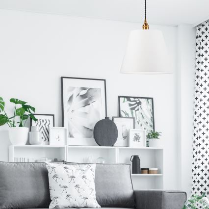 Lámpara colgante NELLY 1xE27/60W/230V blanco/cobre