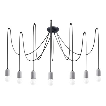 Lámpara colgante NESO 7xE27/15W/230V araña concreto