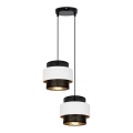 Lámpara colgante NESS 2xE27/60W/230V diá. 30 cm negro/blanco